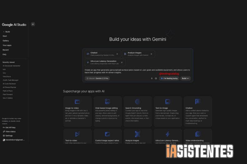 Google trabaja en una función Me siento afortunado para AI Studio