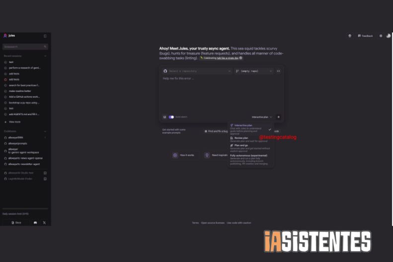 Jules comenzará pronto a aclarar todos tus requisitos antes de codificar