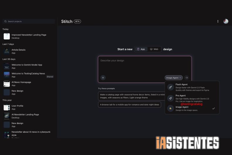 Google se prepara para lanzar un nuevo Agente de Imágenes para Stitch